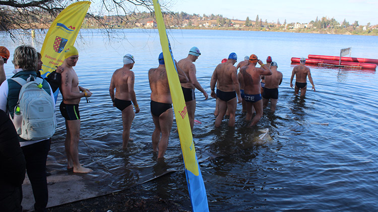 O ledovó čapo na přehradě plavala i mladičká přemožitelka La Manche